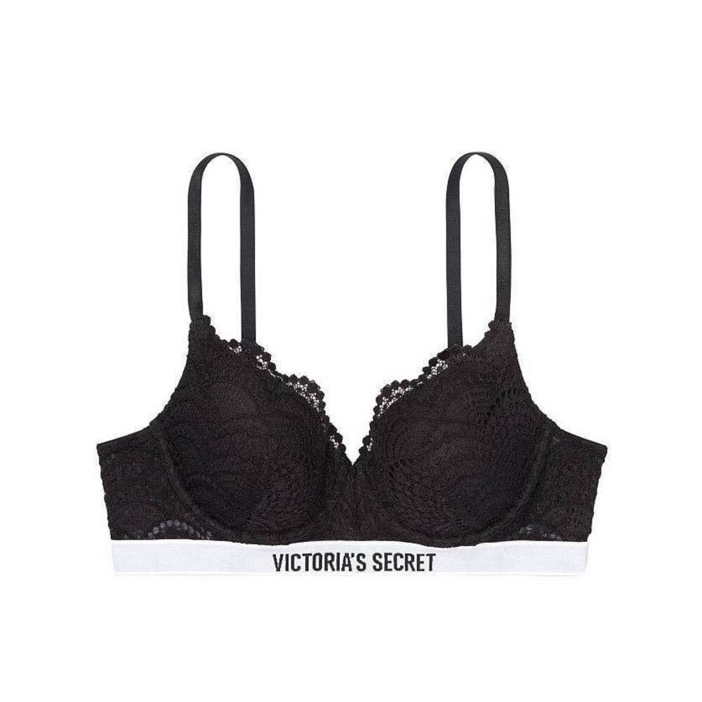 Victoria's Secret The T-Shirt Lightly Lined Demi Bra Lace Lightweight Black 38D